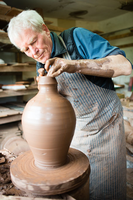 Clive Bowen in his pottery 2016